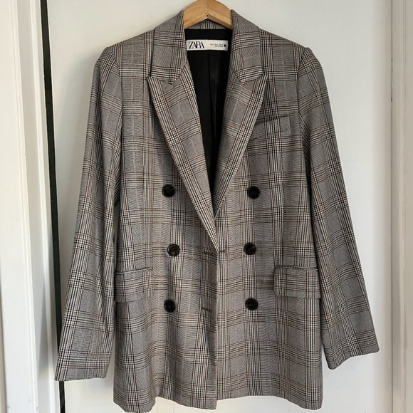 Zara Oversized Plaid Blazer - Picture 1 of 2